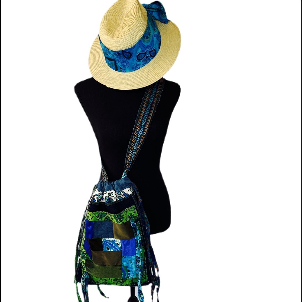 Handmade Patchwork Crossbody Boho Bag UNISEX - Picture 7 of 8